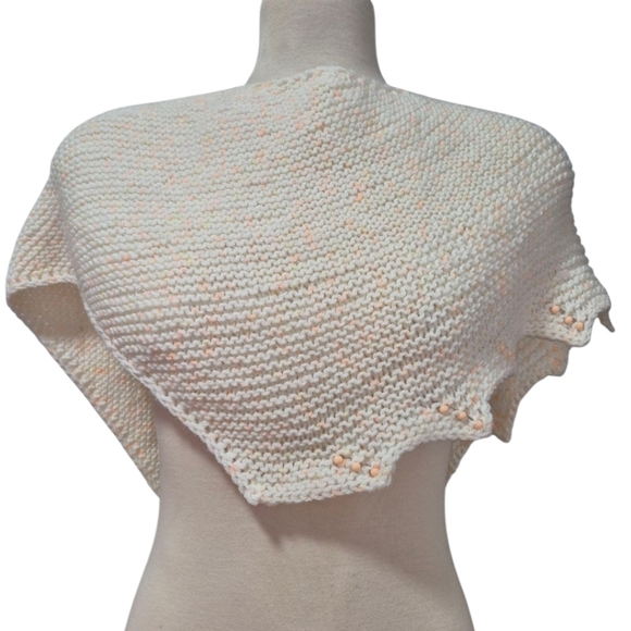 Handknit Dragon Wing Shawlette with Beads - Picture 5 of 5